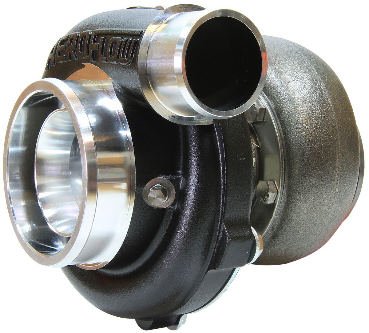 Aeroflow Performance External Wastegate, V-Band Inlet & Exhaust Flanges Aeroflow BOOSTED 5455 V-Band .83 Turbocharger 650HP, Hi Temp Black Finish AF8005-3031BLK SR