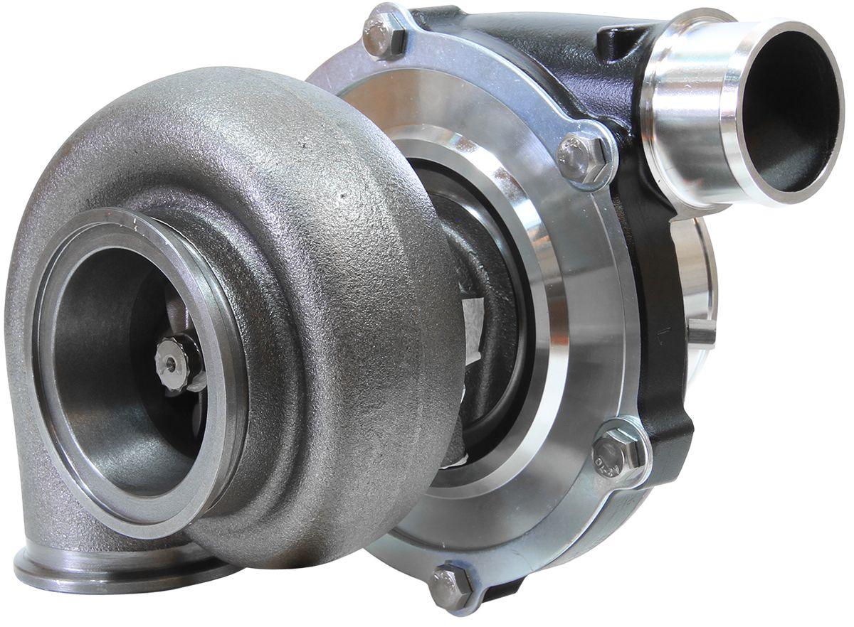 Aeroflow Performance External Wastegate, V-Band Inlet & Exhaust Flanges Aeroflow BOOSTED 5855 .83 Reverse Rotation Turbocharger 750HP, Hi Temp Black Finish AF800 SR