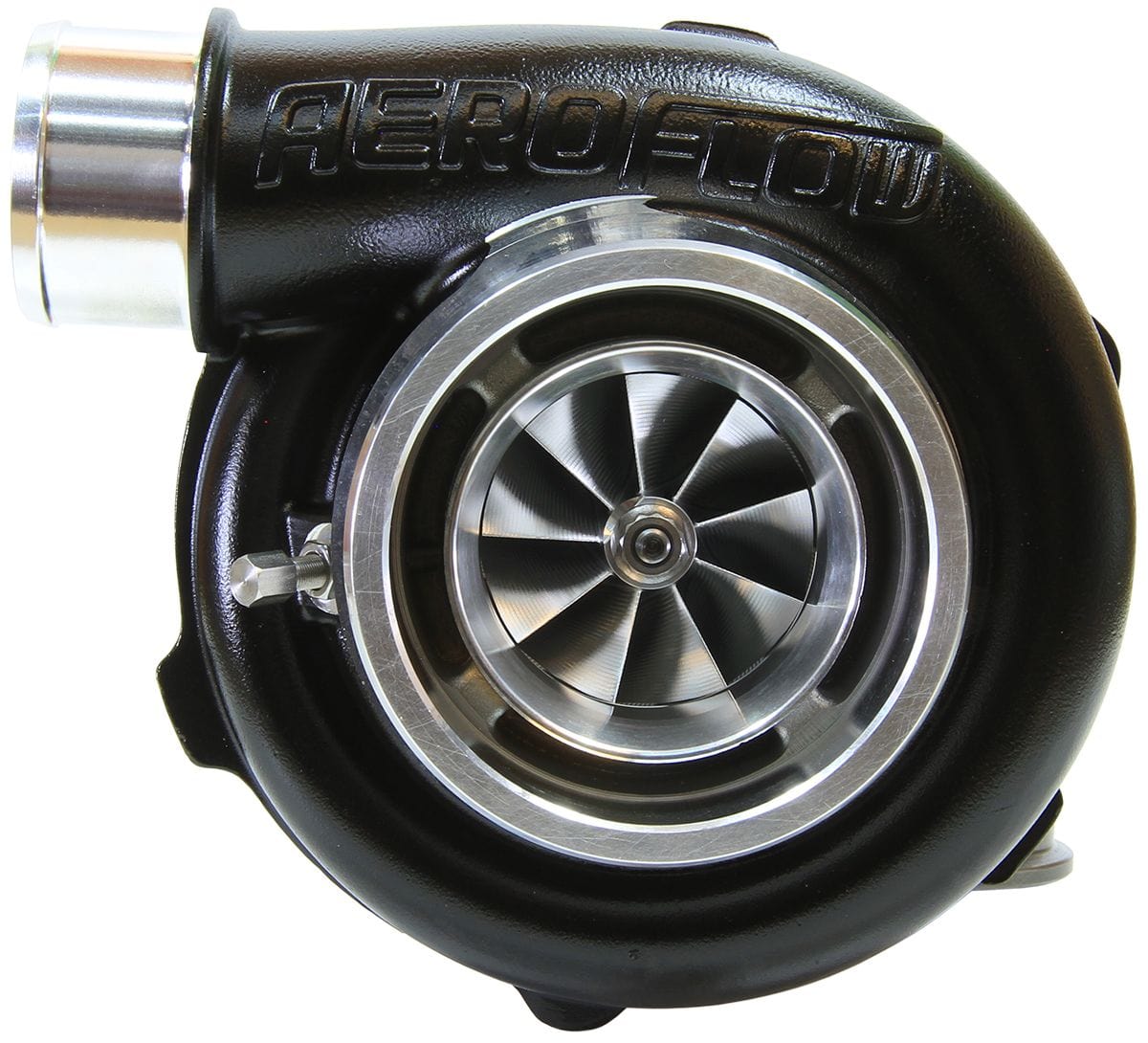 Aeroflow Performance External Wastegate, V-Band Inlet & Exhaust Flanges Aeroflow BOOSTED 5855 .83 Reverse Rotation Turbocharger 750HP, Hi Temp Black Finish AF800 SR
