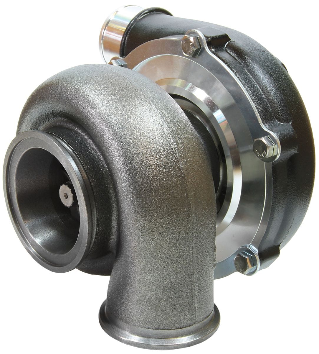 Aeroflow Performance External Wastegate, V-Band Inlet & Exhaust Flanges Aeroflow BOOSTED 5855 V-Band .83 Turbocharger 750HP, Hi Temp Black Finish AF8005-3033BLK SR