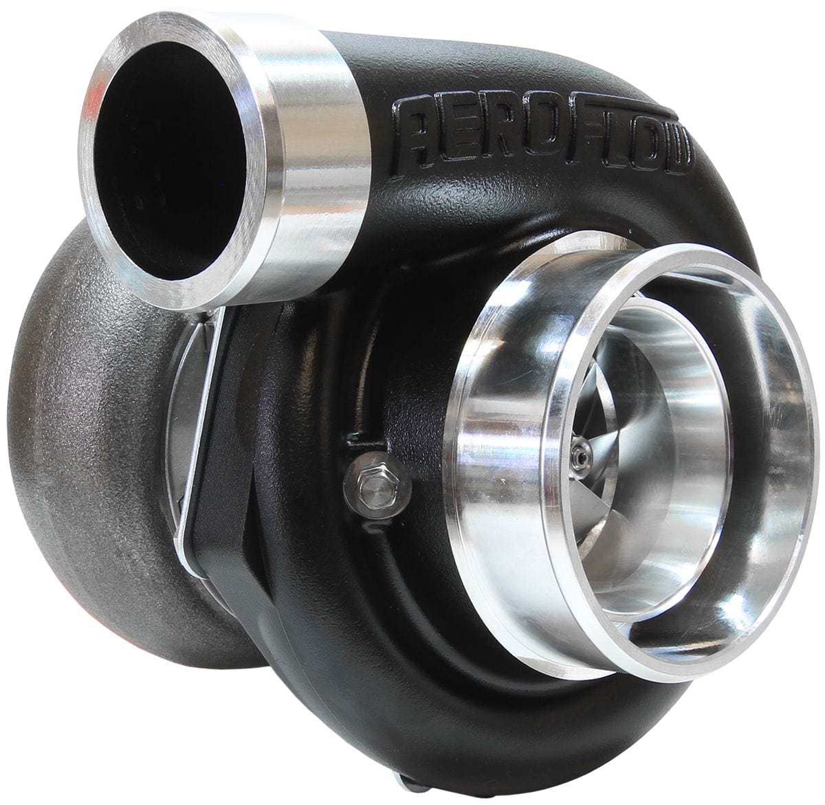 Aeroflow Performance External Wastegate, V-Band Inlet & Exhaust Flanges Aeroflow BOOSTED 6662 1.01 Reverse Rotation Turbocharger 900HP, Hi Temp Black Finish AF80 SR