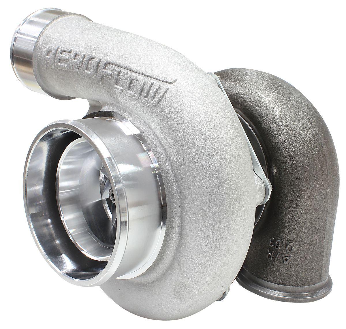 Aeroflow Performance External Wastegate, V-Band Inlet & Exhaust Flanges Aeroflow BOOSTED 6662 .83 Reverse Rotation Turbocharger 900HP, Natural Cast Finish AF8005 SR