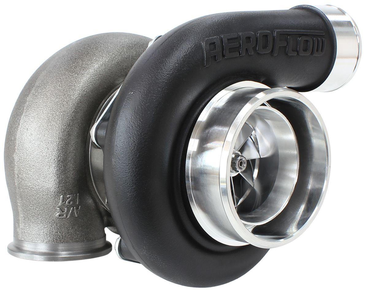 Aeroflow Performance External Wastegate, V-Band Inlet & Exhaust Flanges Aeroflow BOOSTED 6762 V-Band 1.21 Turbocharger 950HP, Hi Temp Black Finish AF8005-3027BLK SR