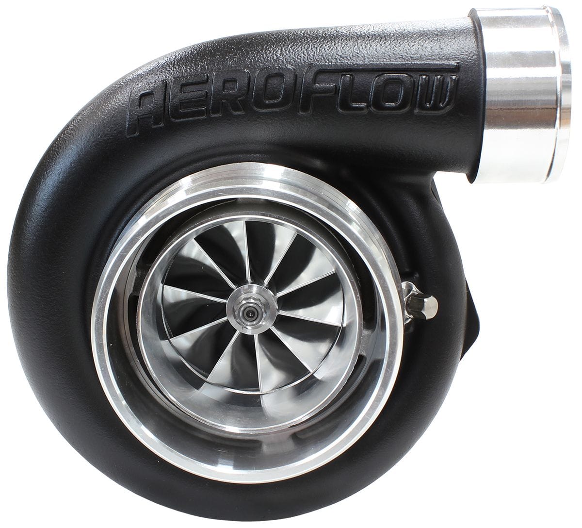 Aeroflow Performance External Wastegate, V-Band Inlet & Exhaust Flanges Aeroflow BOOSTED 6762 V-Band .83 Turbocharger 950HP, Hi Temp Black Finish AF8005-3025BLK SR