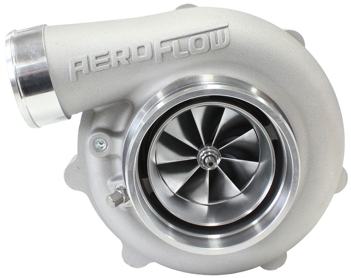 Aeroflow Performance External Wastegate, V-Band Inlet & Exhaust Flanges Aeroflow BOOSTED 6862 1.21 Reverse Rotation Turbocharger 1050HP, Natural Cast Finish AF80 SR