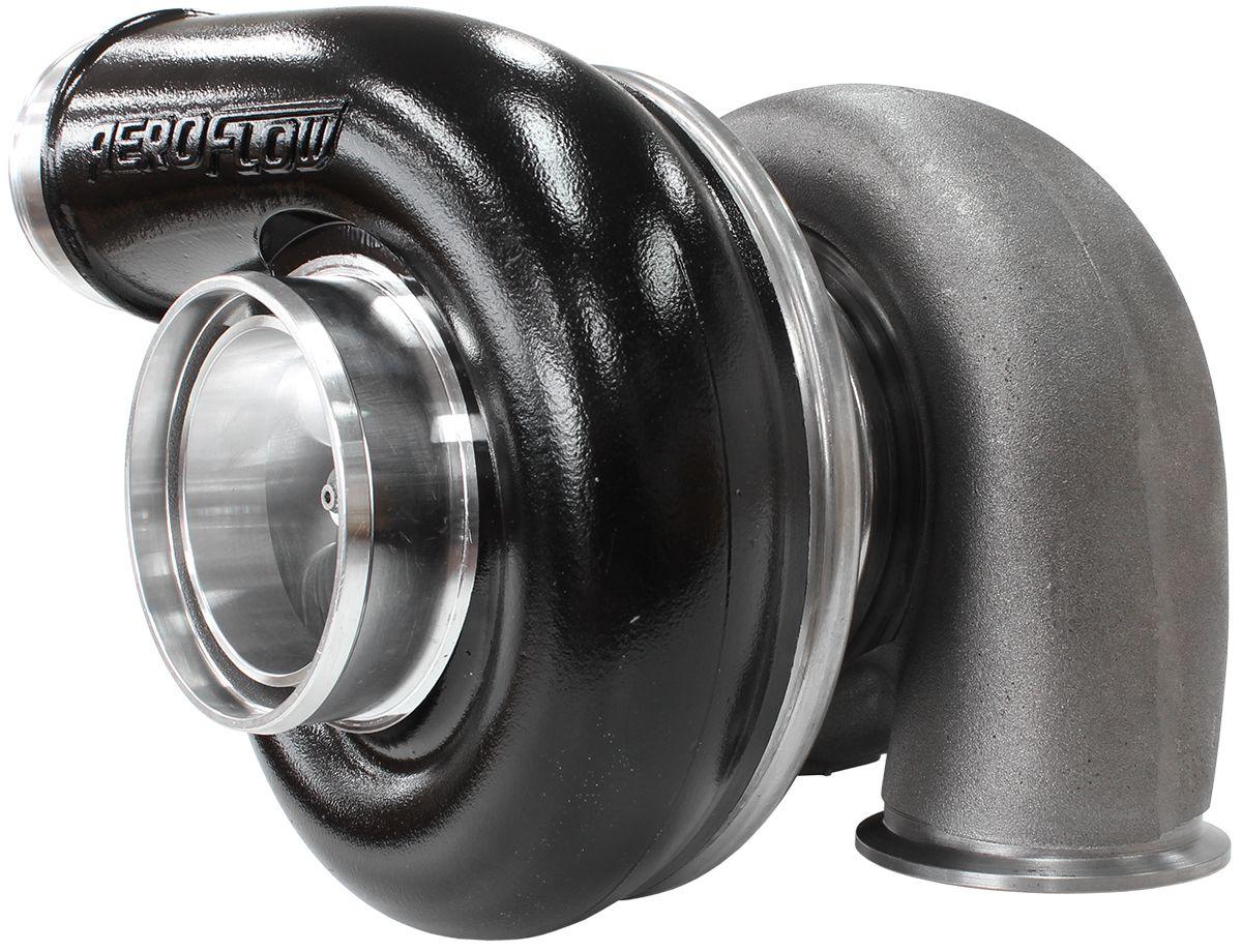 Aeroflow Performance External Wastegate, V-Band Inlet & Exhaust Flanges Aeroflow BOOSTED 7375 1.01 Reverse Rotation Turbocharger 1200HP, Hi Temp Black Finish AF8 SR