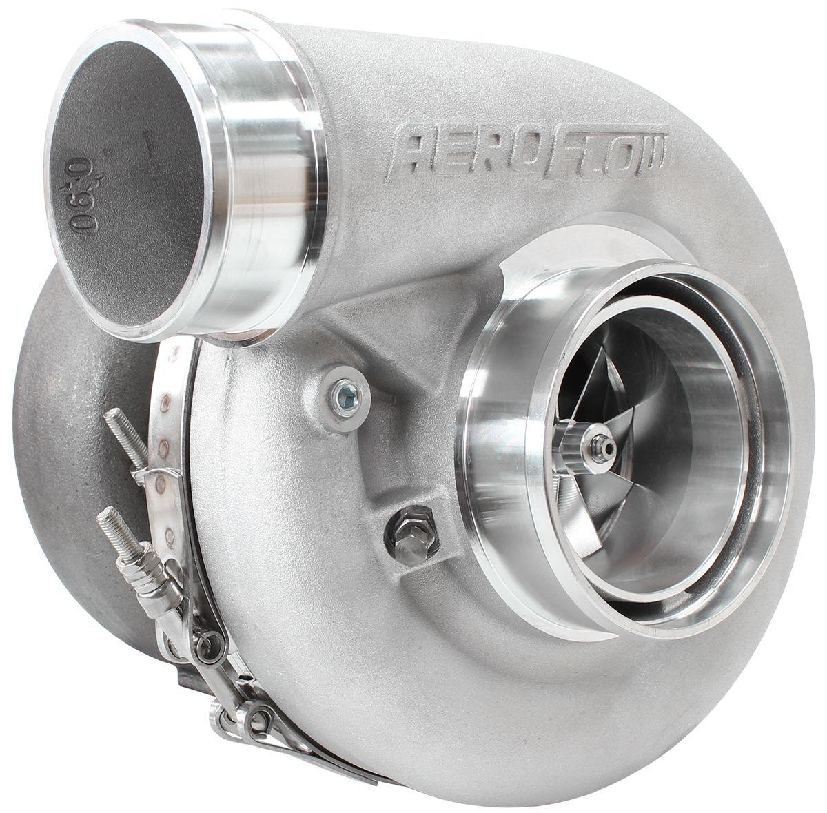 Aeroflow Performance External Wastegate, V-Band Inlet & Exhaust Flanges Aeroflow BOOSTED 7375 1.01 Reverse Rotation Turbocharger 1200HP, Natural Cast Finish AF80 SR
