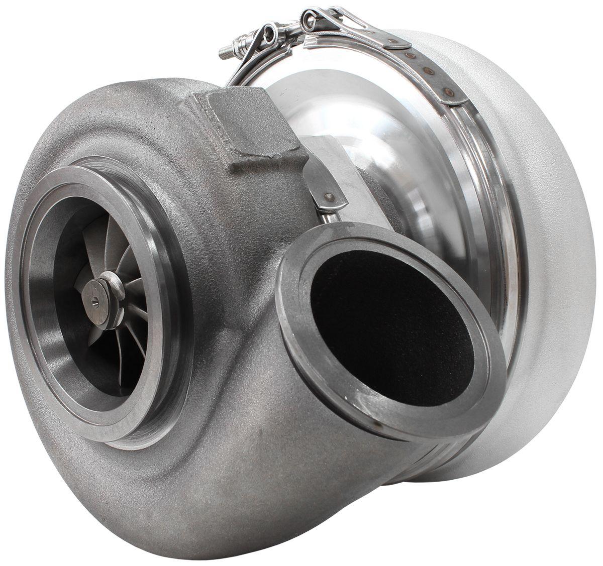 Aeroflow Performance External Wastegate, V-Band Inlet & Exhaust Flanges Aeroflow BOOSTED 7375 1.28 Reverse Rotation Turbocharger 1200HP, Natural Cast Finish AF80 SR