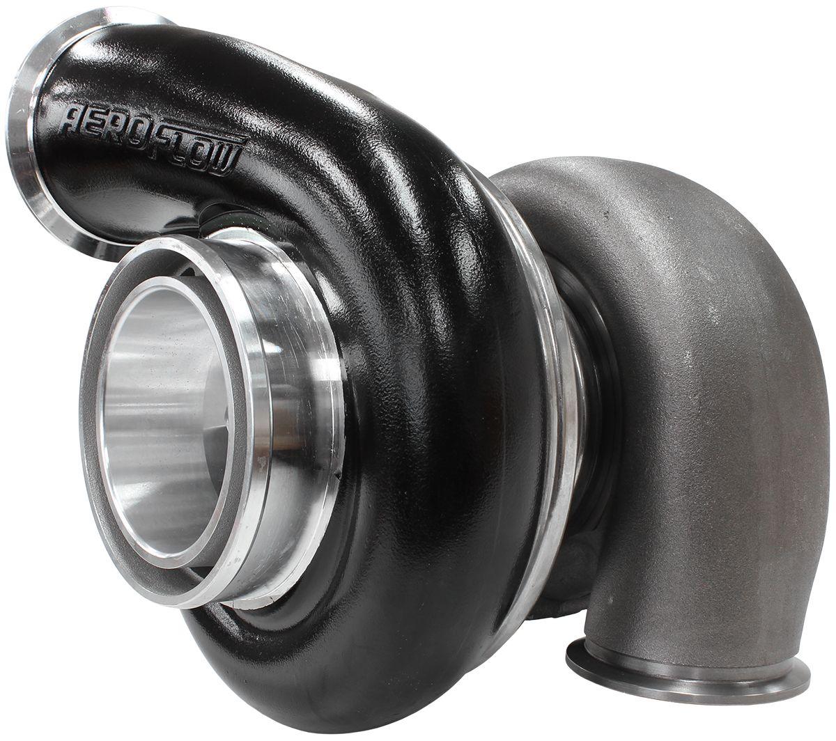 Aeroflow Performance External Wastegate, V-Band Inlet & Exhaust Flanges Aeroflow BOOSTED 7975 1.15 Reverse Rotation Turbocharger 1450HP, Hi Temp Black Finish AF8 SR