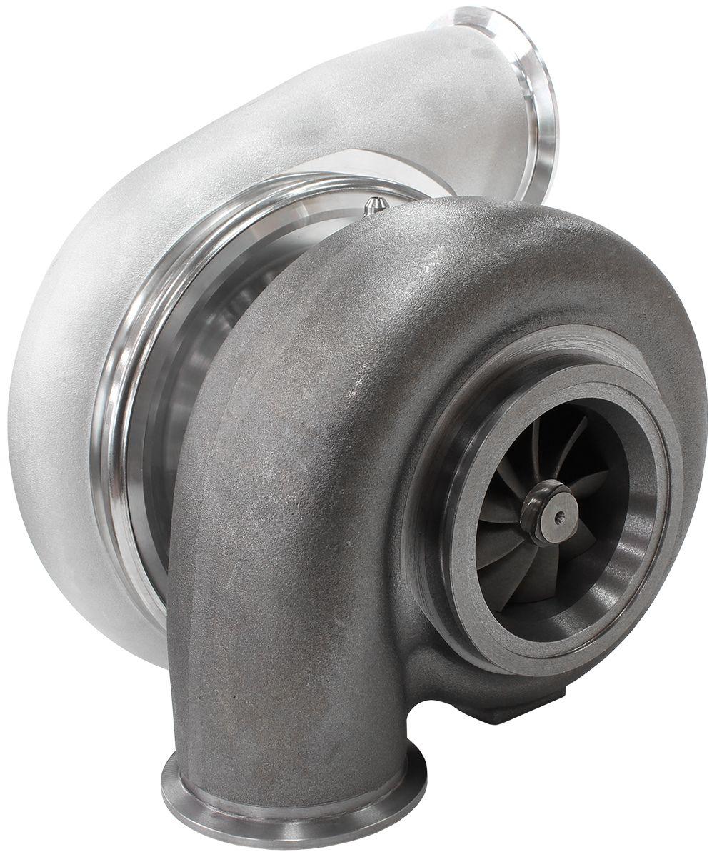 Aeroflow Performance External Wastegate, V-Band Inlet & Exhaust Flanges Aeroflow BOOSTED 7975 1.15 Reverse Rotation Turbocharger 1450HP, Natural Cast Finish AF80 SR