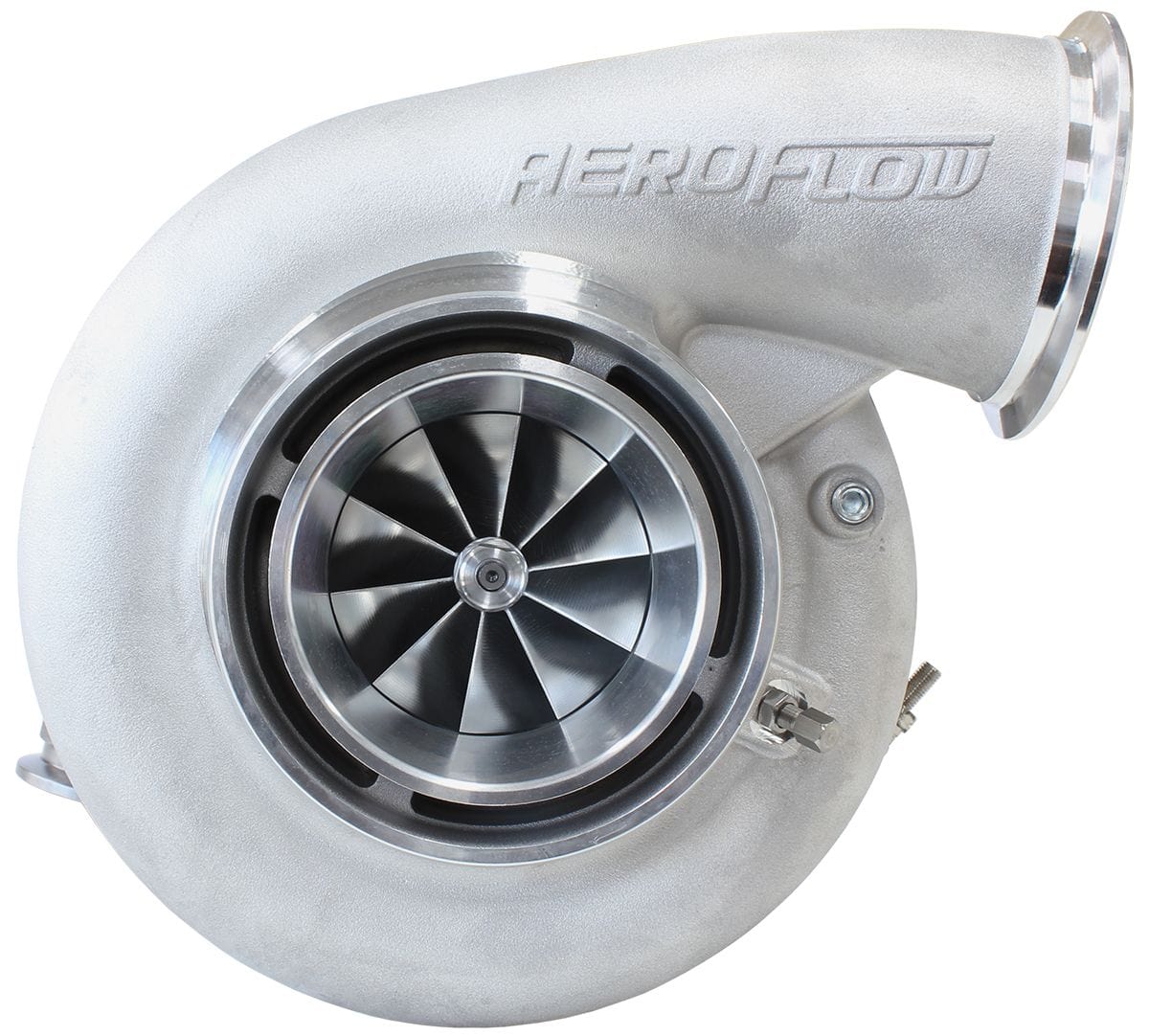 Aeroflow Performance External Wastegate, V-Band Inlet & Exhaust Flanges Aeroflow BOOSTED 7975 V-Band 1.15 Turbocharger 1450HP, Natural Cast Finish AF8005-4011 SR