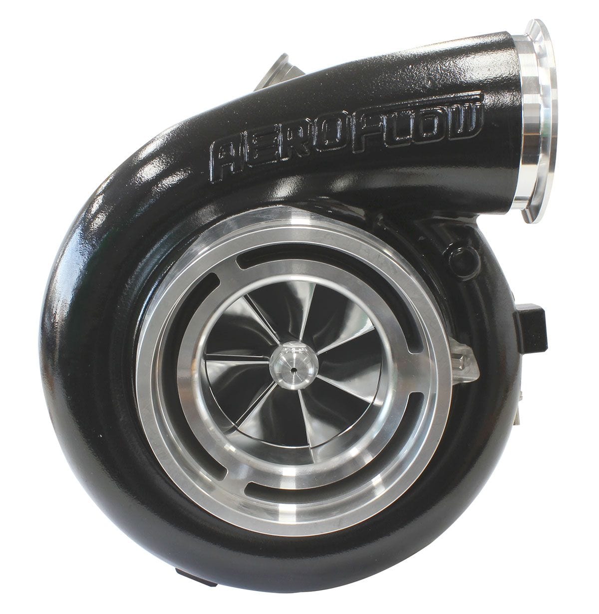 Aeroflow Performance External Wastegate, V-Band Inlet & Exhaust Flanges Aeroflow BOOSTED 88102 V-Band 1.22 Turbocharger 2500HP, Hi Temp Black Finish AF8005-6021B SR
