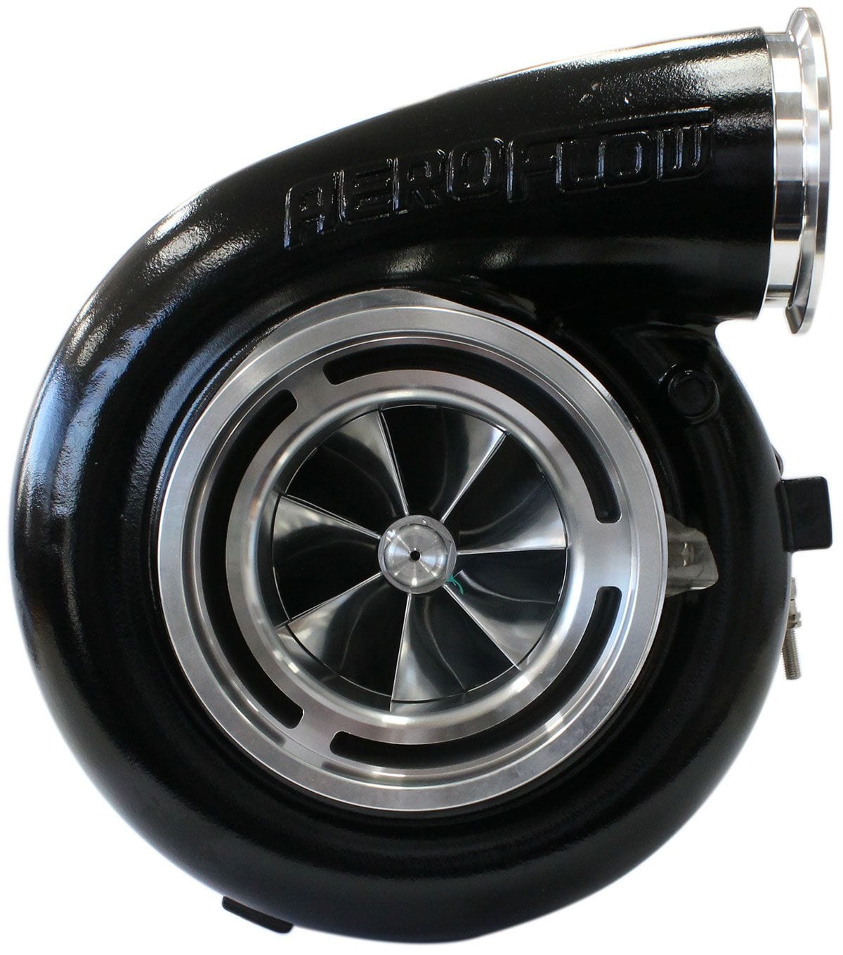 Aeroflow Performance External Wastegate, V-Band Inlet & Exhaust Flanges Aeroflow BOOSTED 98102 V-Band 1.22 Turbocharger 2500HP, Hi Temp Black Finish AF8006-6021B SR