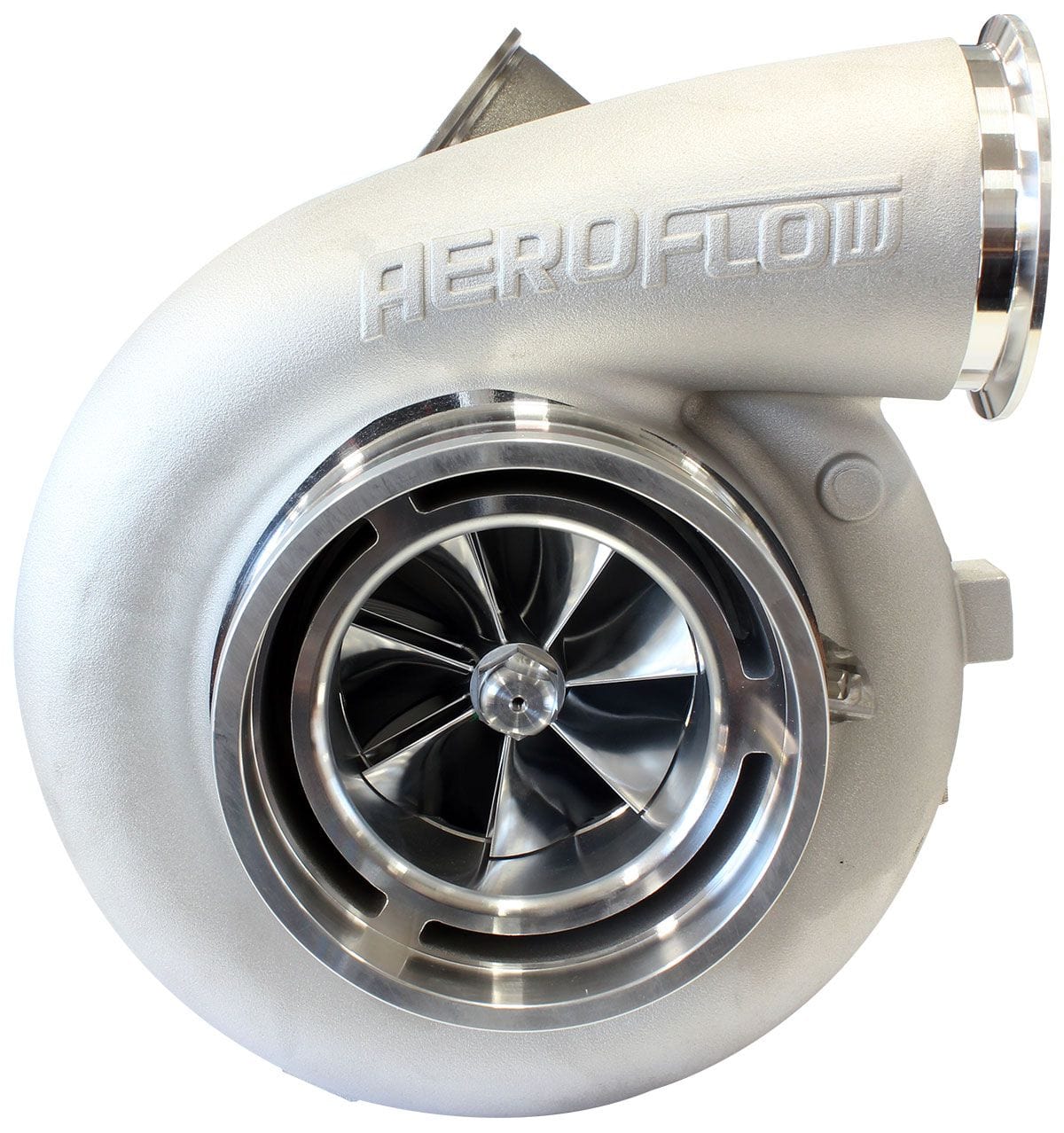 Aeroflow Performance External Wastegate, V-Band Inlet & Exhaust Flanges Aeroflow BOOSTED 98102 V-Band 1.22 Turbocharger 2500HP, Natural Cast Finish AF8006-6021 SR