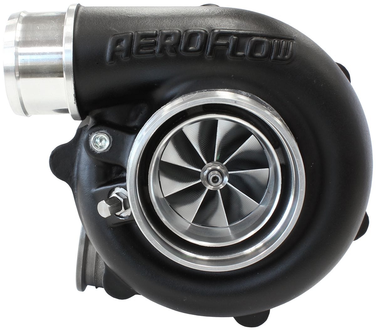 Aeroflow Performance External Wastegate, V-Band Inlet & Exhaust Flanges Aeroflow BOOSTED B5455 1.01 Reverse Rotation Turbocharger 660HP, Hi Temp Black Finish AF8 SR