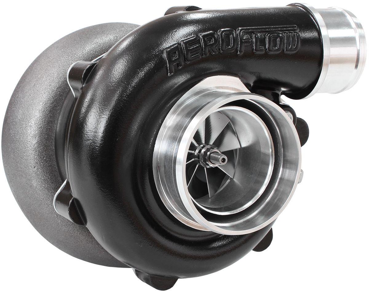 Aeroflow Performance External Wastegate, V-Band Inlet & Exhaust Flanges Aeroflow BOOSTED B5455 1.21 Turbocharger 660HP, Hi Temp Black Finish AF8005-3042BLK SR