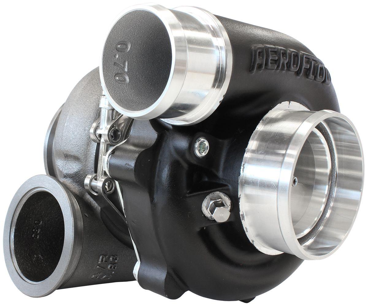 Aeroflow Performance External Wastegate, V-Band Inlet & Exhaust Flanges Aeroflow BOOSTED B5455 .83 Reverse Rotation Turbocharger 660HP, Hi Temp Black Finish AF80 SR