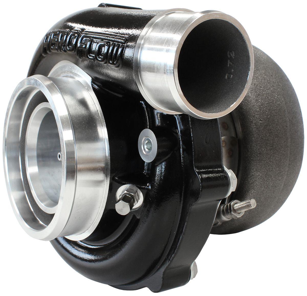 Aeroflow Performance External Wastegate, V-Band Inlet & Exhaust Flanges Aeroflow BOOSTED B5855 1.01 Turbocharger 770HP, Hi Temp Black Finish AF8005-3049BLK SR