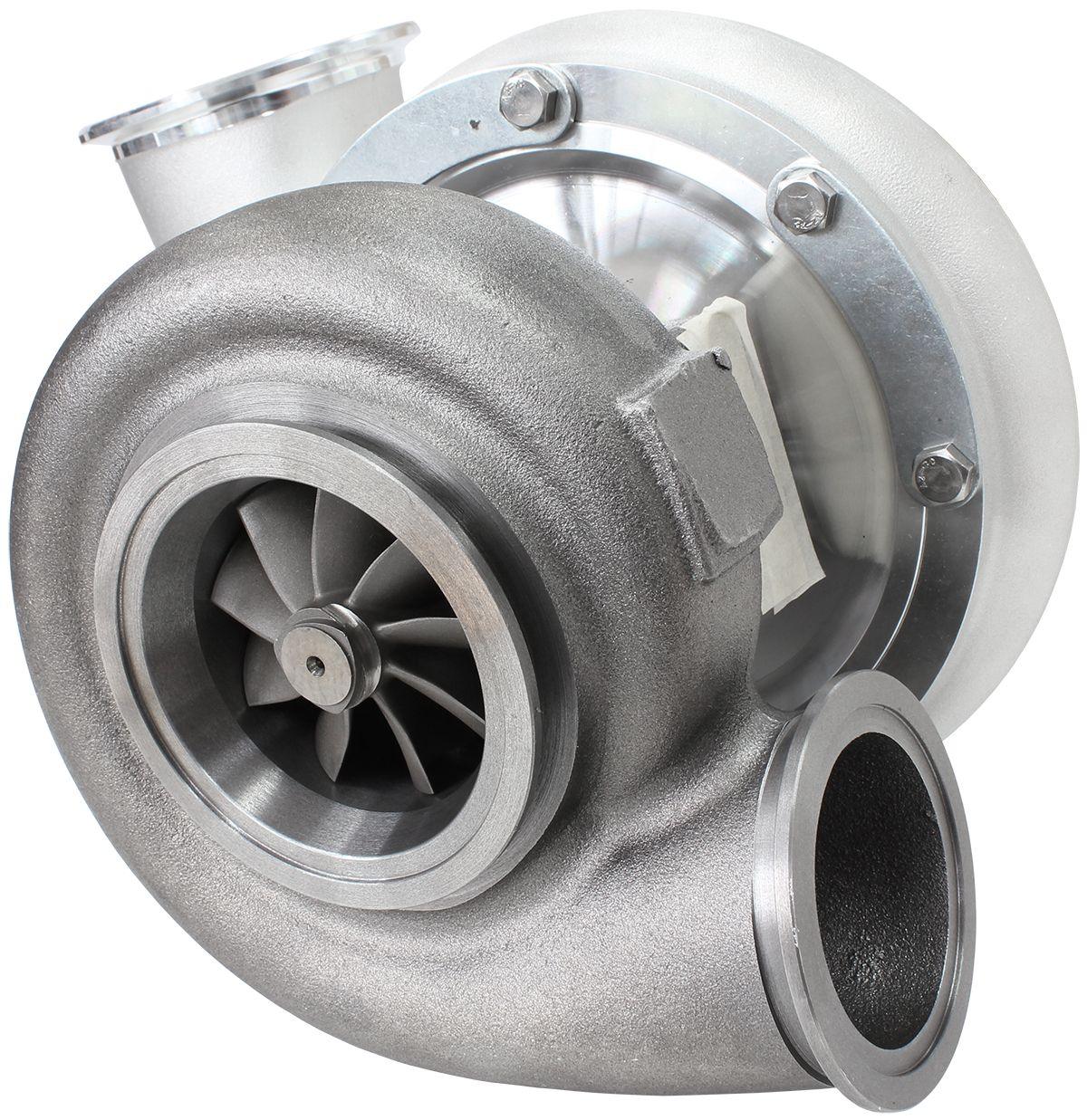 Aeroflow Performance External Wastegate, V-Band Inlet & Exhaust Flanges Aeroflow BOOSTED B7875 1.01 Reverse Rotation Turbocharger 1150HP, Natural Cast Finish AF8 SR