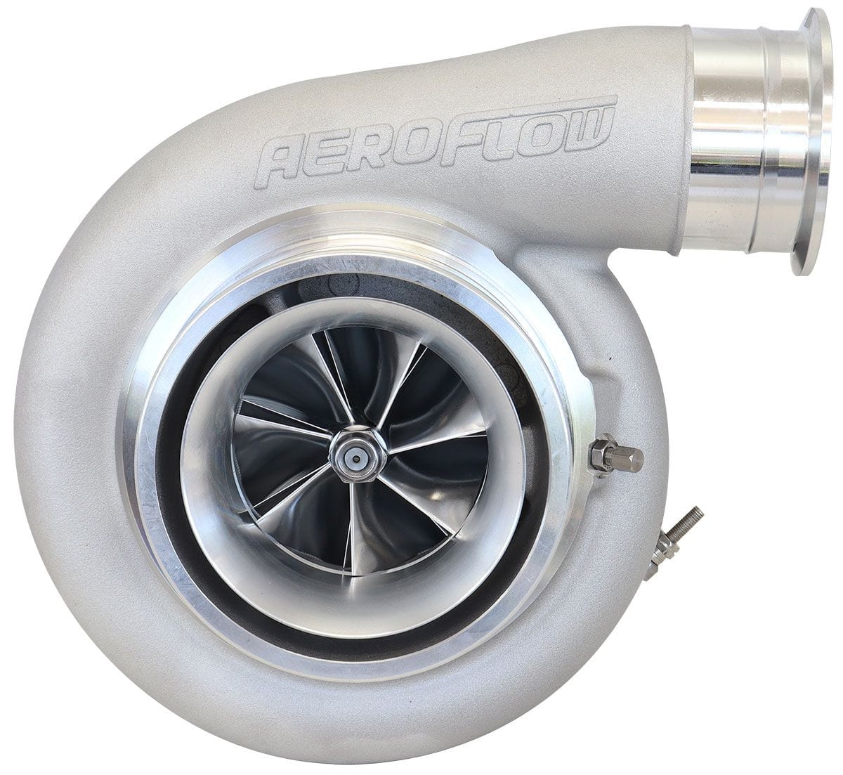 Aeroflow Performance External Wastegate, V-Band Single Entry Inlet Flange, V-Band Exhaust Aeroflow BOOSTED 8888 V-Band 1.31 Turbocharger 1250HP, Natural Cast Finish AF8005-6003 SR