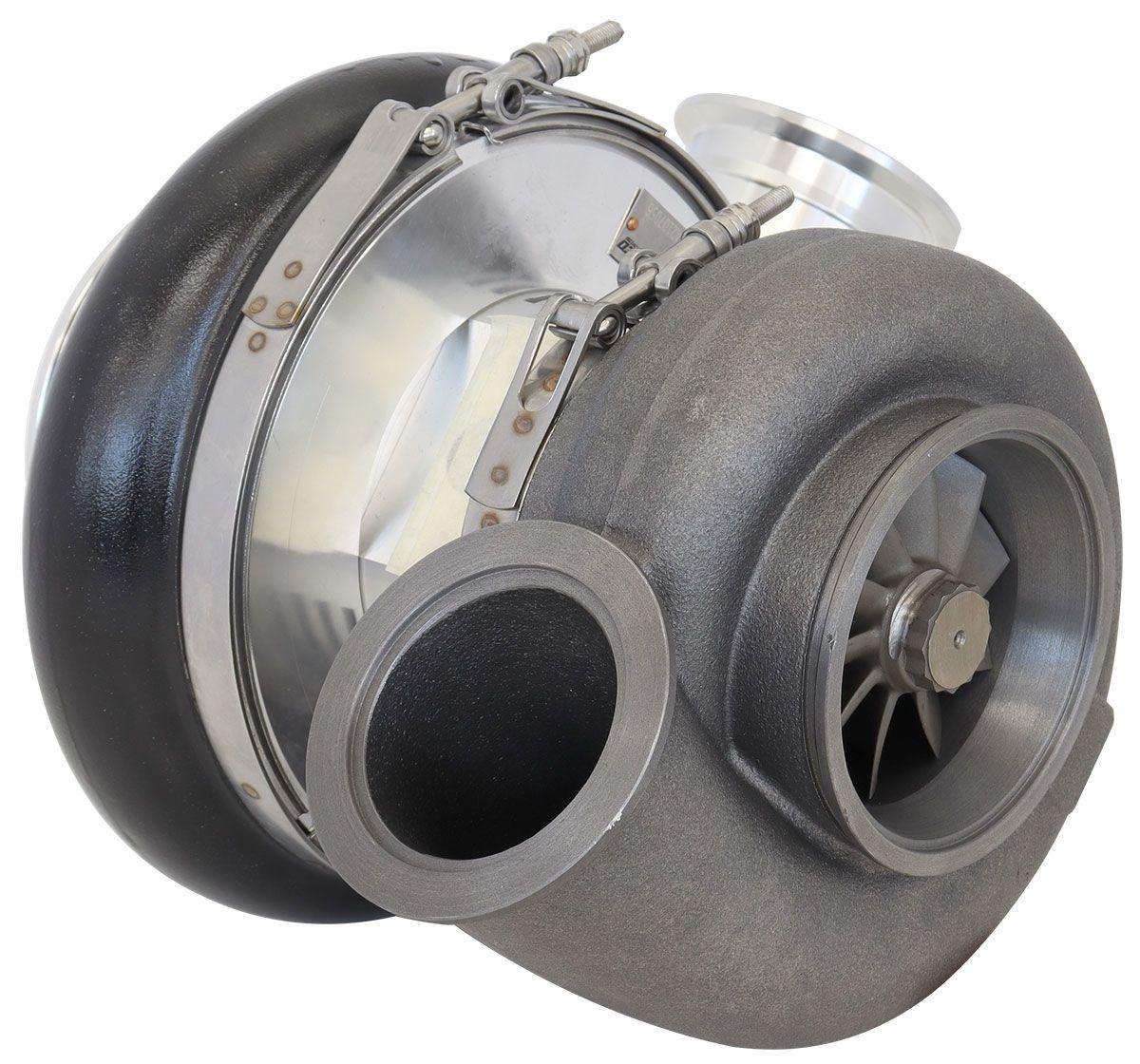Aeroflow Performance External Wastegate, V-Band Single Entry Inlet Flange, V-Band Exhaust Aeroflow BOOSTED 8888 V-Band 1.31 Turbocharger 1250HP, Natural Cast Finish AF8005-6003BLK SR