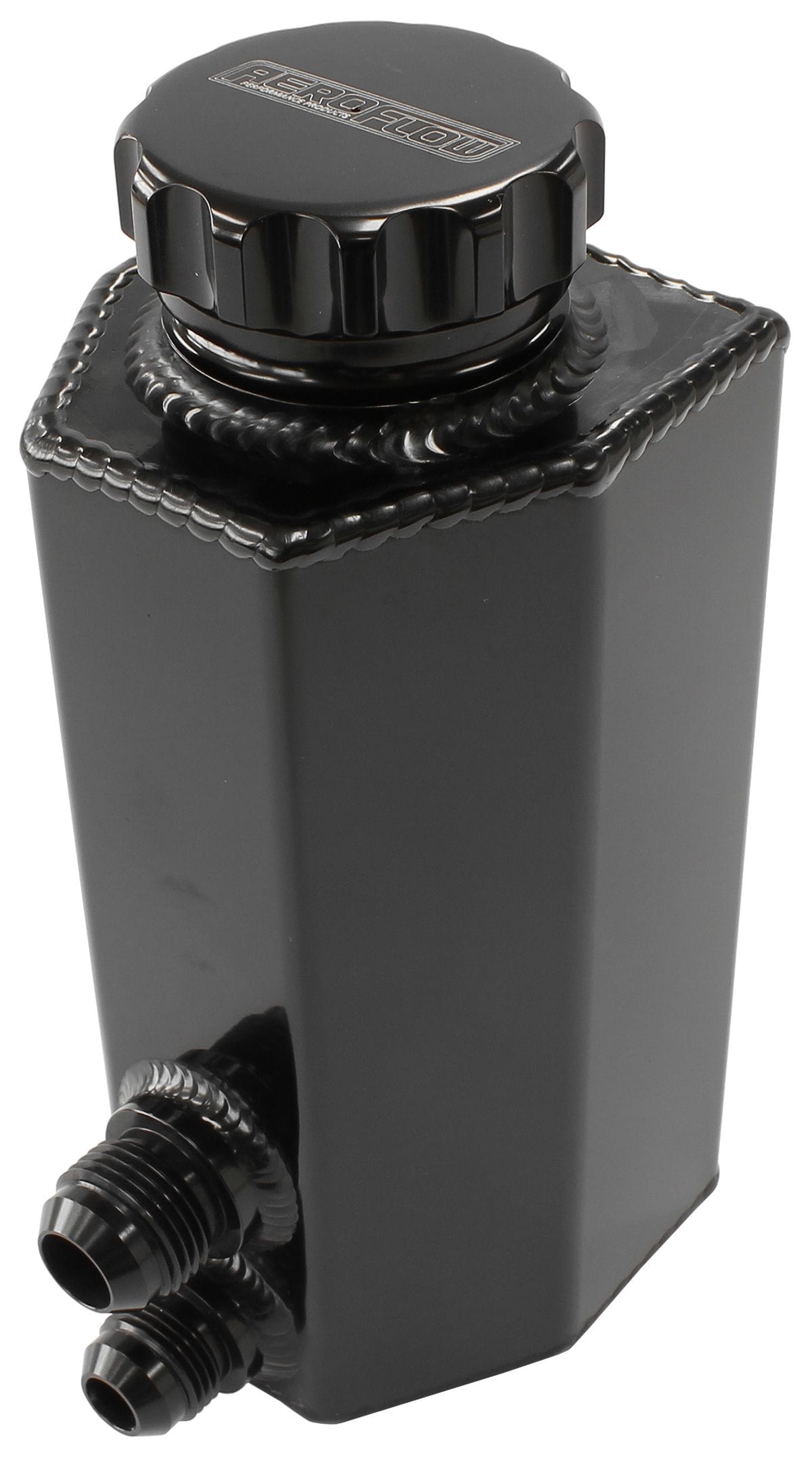 Aeroflow Performance Fabricated Tanks Black Aeroflow Universal Fabricated Power Steering Tank - AF77-1032 SR