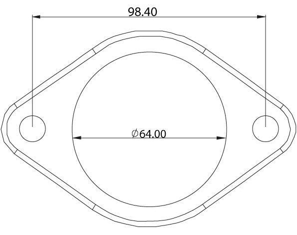 Aeroflow Performance Fabrication AF9551-0009 2-Bolt Stainless Steel Flange 2-1/2" (63.5mm) I.D x 3/8" (9.52mm) Thick SR