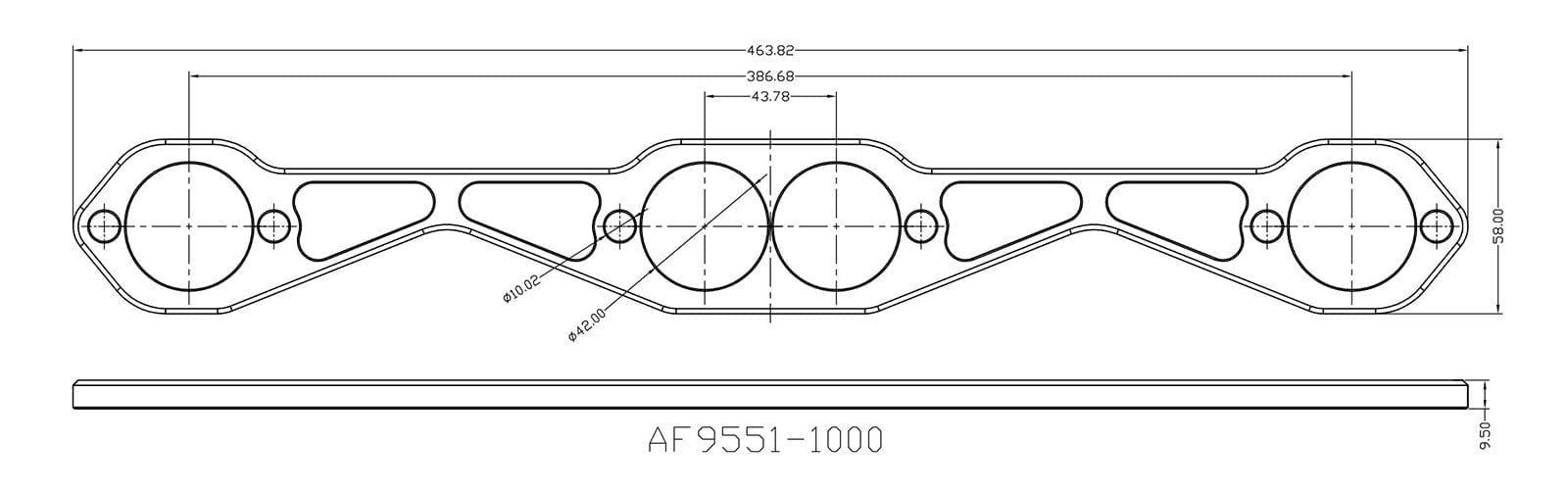 Aeroflow Performance Fabrication AF9551-1000 Header Flange Suit SB Chev, Round Port 1-5/8" SR