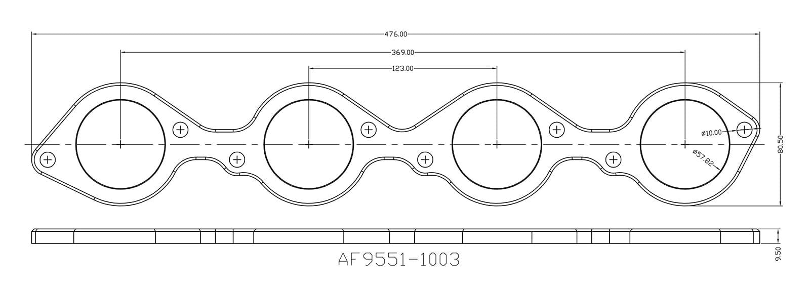 Aeroflow Performance Fabrication AF9551-1003 Header Flange Suit BB Chev, Round Port 2-1/4" SR