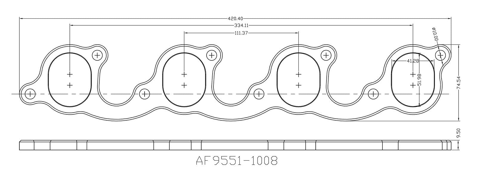 Aeroflow Performance Fabrication AF9551-1008 Header Flange Suit Ford 302-351 Cleveland, Oval Port 1-3/4" SR