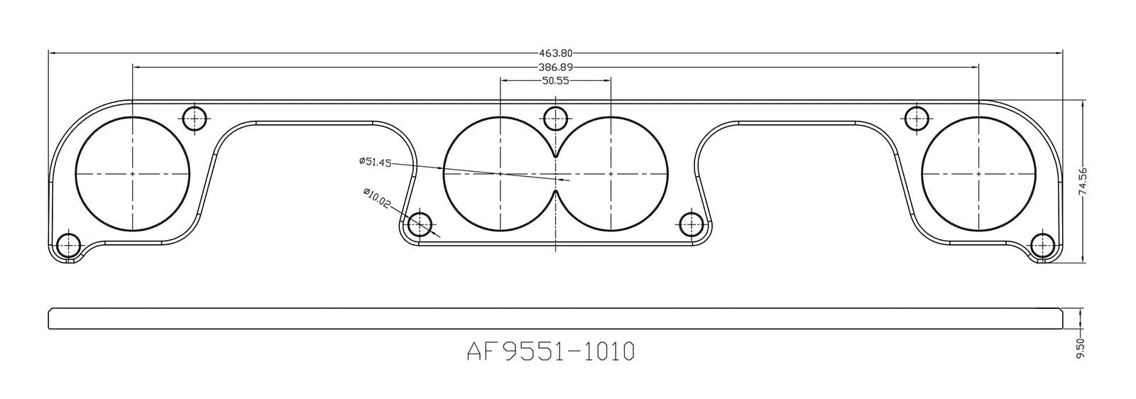 Aeroflow Performance Fabrication AF9551-1010 Header Flange Suit SB Chev Spread Port, Round Port 2" SR