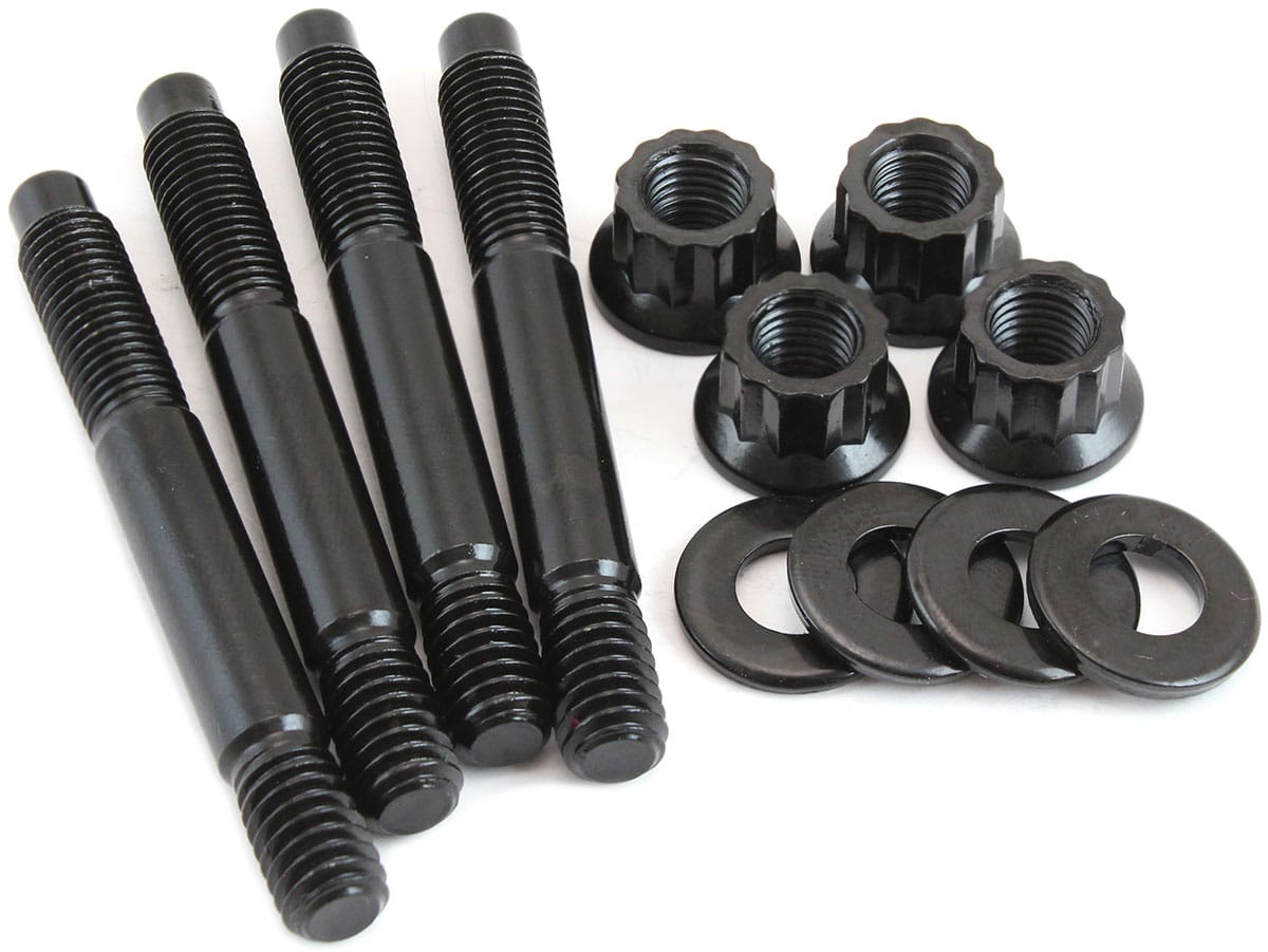 Aeroflow Performance Fabrication & Fasteners Aeroflow Carburettor Stud Kit to Suit 1" Spacer, 2.70" (69mm) OAL - Black Finish AF37-1052 SR