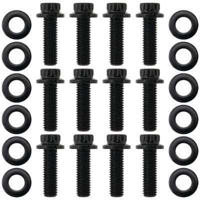 Aeroflow Performance Fabrication & Fasteners Aeroflow GM LS Header Bolts M8 x 1.25mm, 0.984" (25mm) UHL - Black Finish AF37-1012 SR