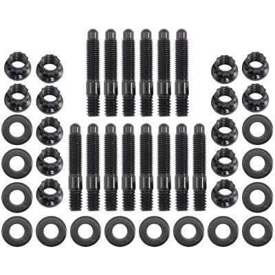 Aeroflow Performance Fabrication & Fasteners Aeroflow Universal Valve Cover Stud Kit 1/4-20" OAL 1.50", Pack of 14 - BlackFinish AF37-1502 SR
