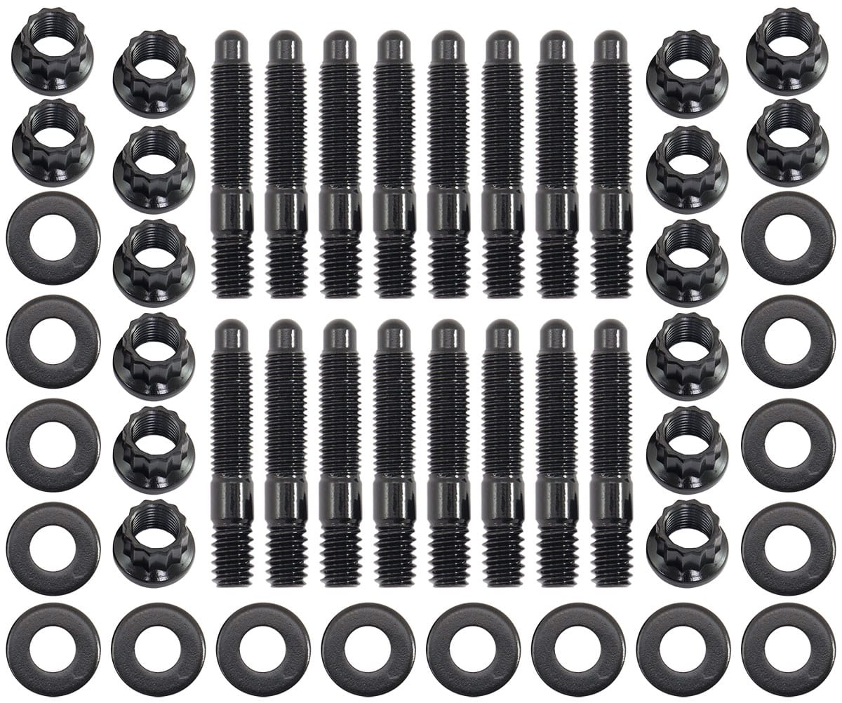 Aeroflow Performance Fabrication & Fasteners Aeroflow Universal Valve Cover Stud Kit 1/4-20" OAL 1.50", Pack of 16 - BlackFinish AF37-1503 SR