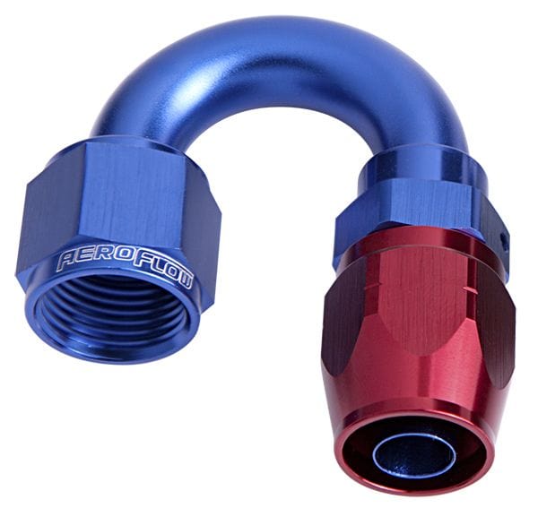 Aeroflow Performance Fittings 10 / Red/Blue 500 Series Cutter Swivel 180° Hose End. Suits 100 & 450 Series Hose SR