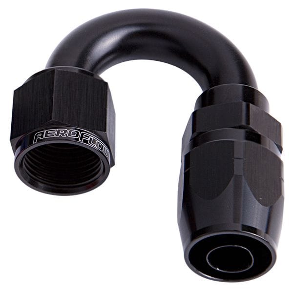 Aeroflow Performance Fittings 16 / Black 500 Series Cutter Swivel 180° Hose End. Suits 100 & 450 Series Hose SR