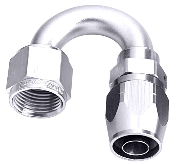 Aeroflow Performance Fittings 20 / Silver 500 Series Cutter Swivel 180° Hose End. Suits 100 & 450 Series Hose SR