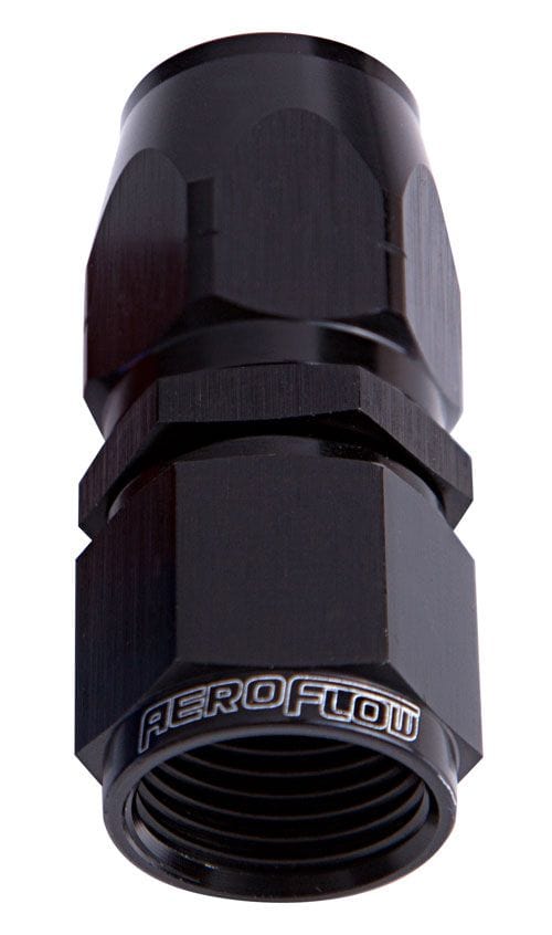 Aeroflow Performance Fittings 4 / Black 500 / 550 Series Cutter Style Full Flow Swivel Straight Hose End SR