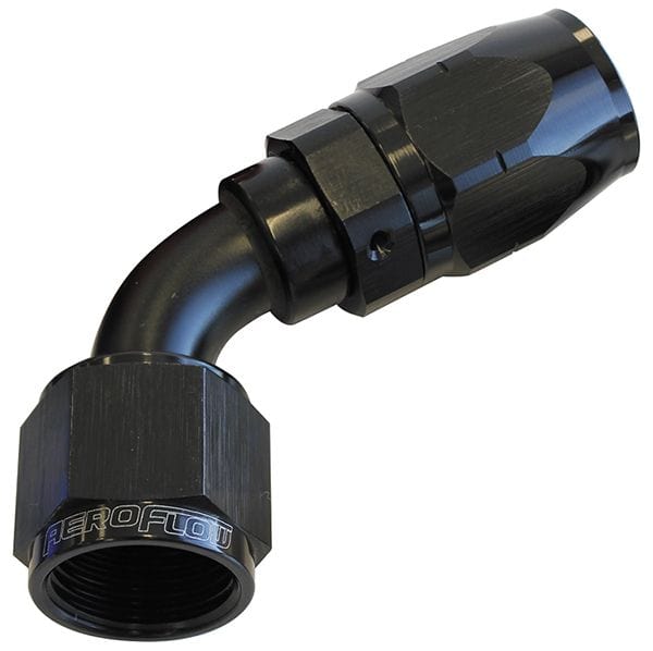 Aeroflow Performance Fittings 4 / Black 500 Series Cutter Swivel 60° Hose End. Suits 100 & 450 Series Hose SR