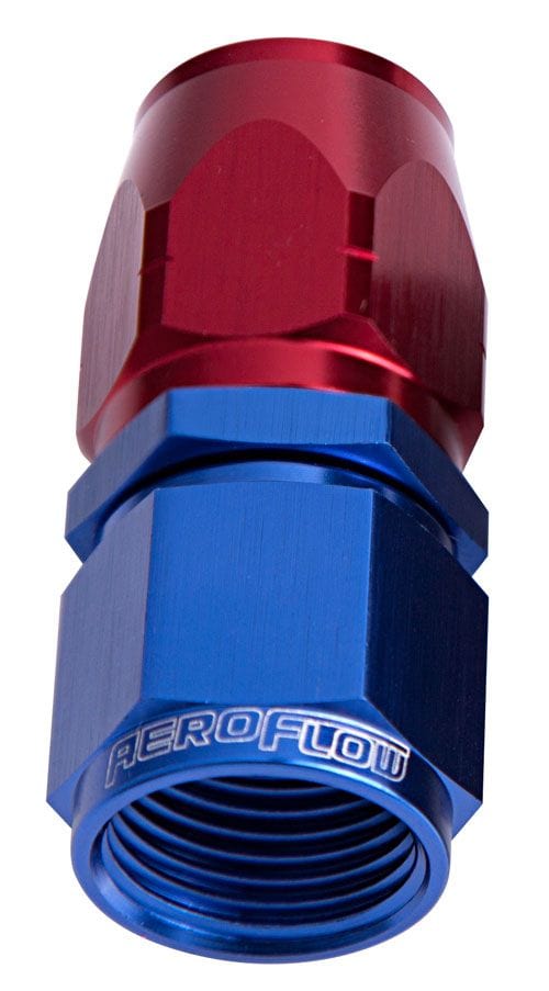 Aeroflow Performance Fittings 8 / Red/Blue 500 / 550 Series Cutter Style Full Flow Swivel Straight Hose End SR