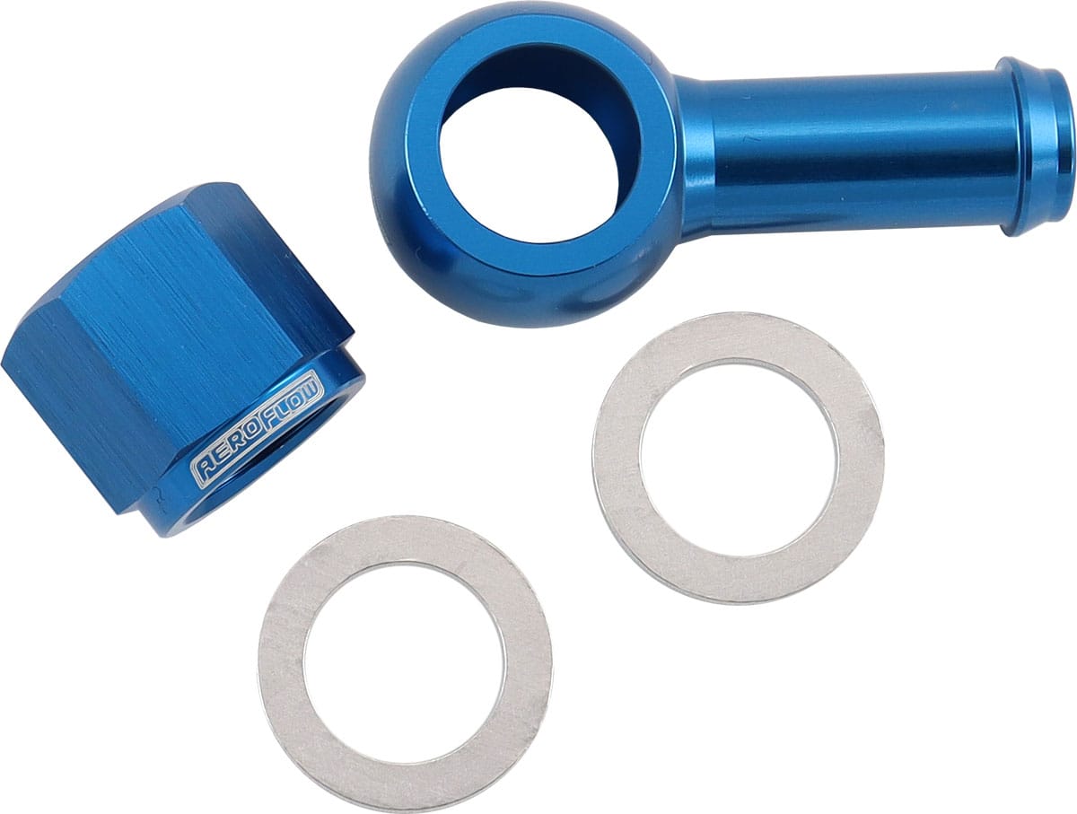 Aeroflow Performance Fuel System Aeroflow 90° Fuel Pump Banjo Kit - Blue AF49-1220 SR