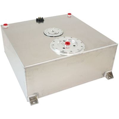 Aeroflow Performance Fuel System Aeroflow Aluminium 100 Liter (26 Gal) Fuel Cell Flat Bottom Triple 40mm Pump Hanger & Fuel Sender AF85-4091AS SR