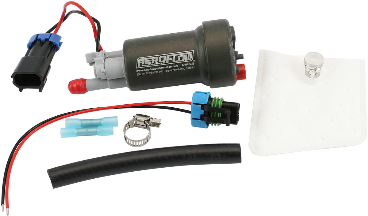 Aeroflow Performance Fuel System Aeroflow E85 450 LPH Hi-Flow In-Tank Pump With CHECK VALVE AF49-1242 SR
