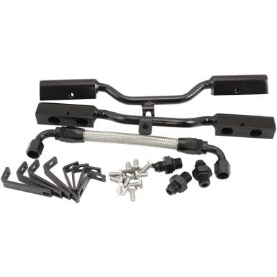 Aeroflow Performance Fuel System Aeroflow Small Block Chev Fuel Rail Kit for Air Gap Intake Manifold AF6999-1001 SR