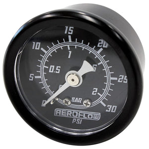 1-1/2" 30 psi Pressure Gauge
Black Face, White Pointer, 1/8" NPT Male Thread