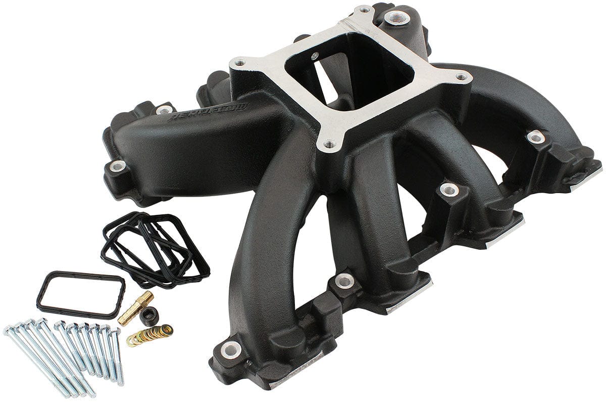 Aeroflow Performance GM LS CARBY HI RISE INTAKE BLA SR