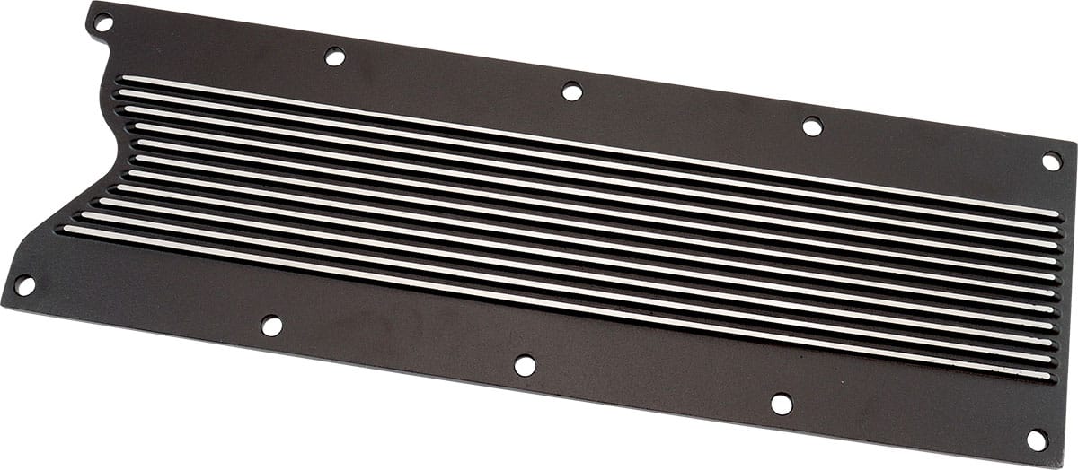 Aeroflow Performance GM LS1 FINNED VALLEY PLATE (AF77-5026BLK) SR