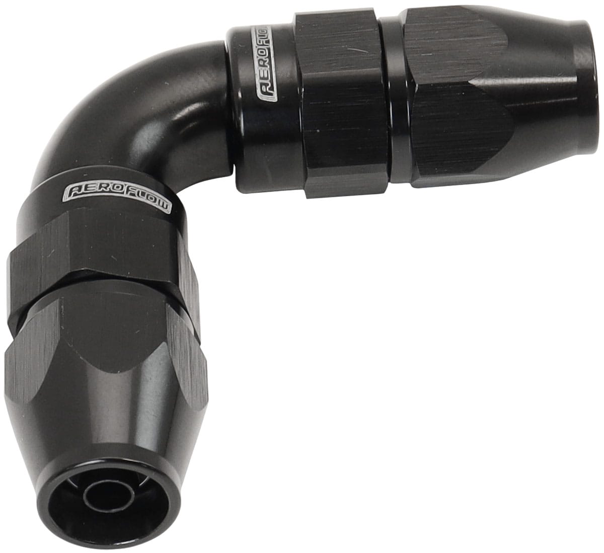 Aeroflow Performance Hose & Fittings Aeroflow 590 Series PTFE 90° Dual Hose Ends -4AN AF593-04-04DBLK SR