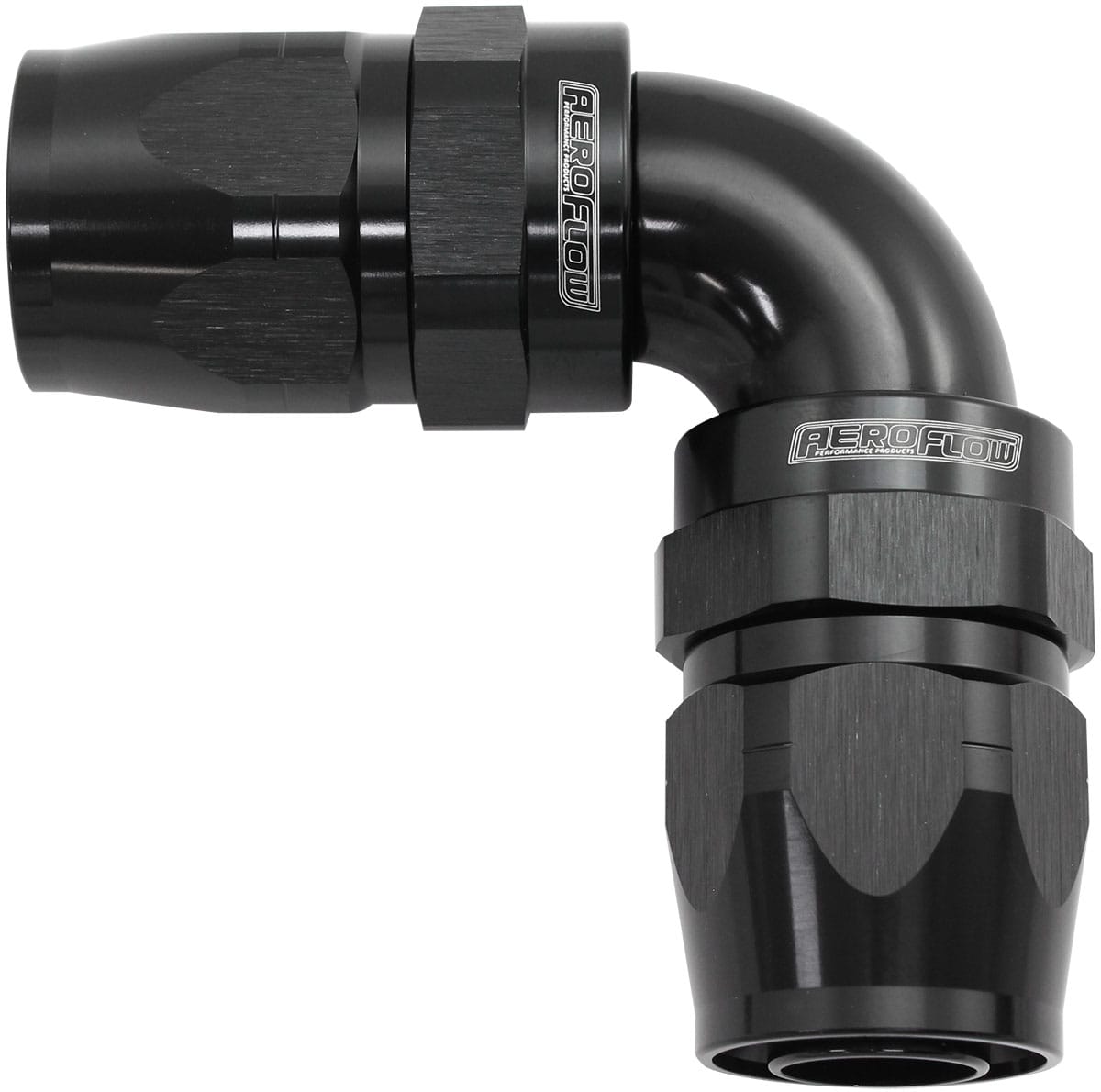 Aeroflow Performance Hose & Fittings Aeroflow 853 Series Cutter FullFlow 90° Dual Hose Ends -8AN AF853-08-08BLK SR
